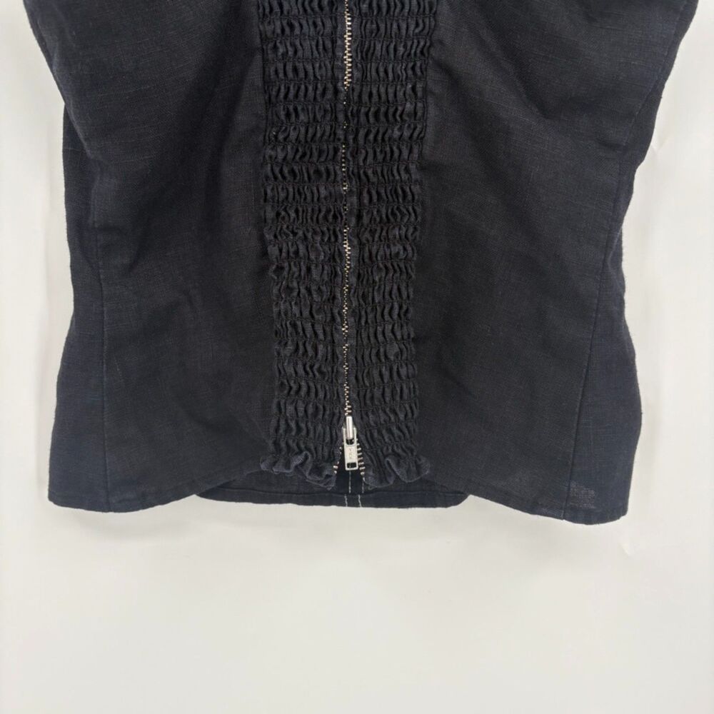 Reformation Libra Bustier Linen Top, Sz 0, Black White Sexy Reputation Edgy - Picture 8 of 10